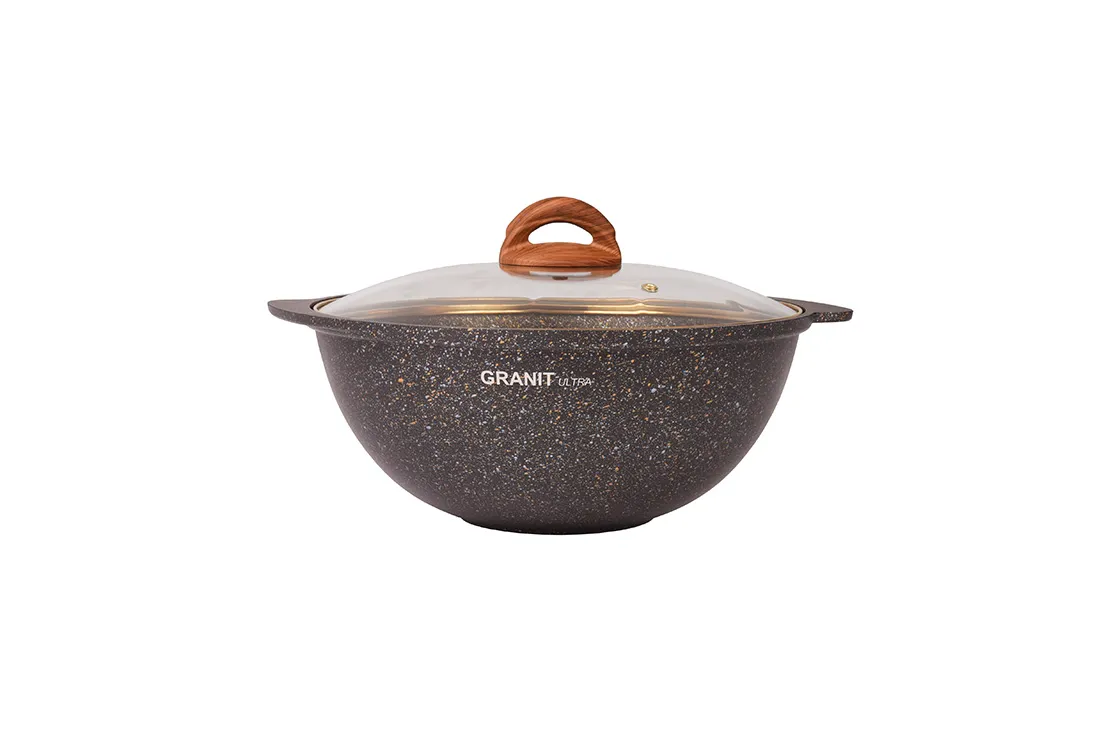 кгбг47а Казан для плова 4,5л со стекл кр Granit Ultra (black-gold) 1 